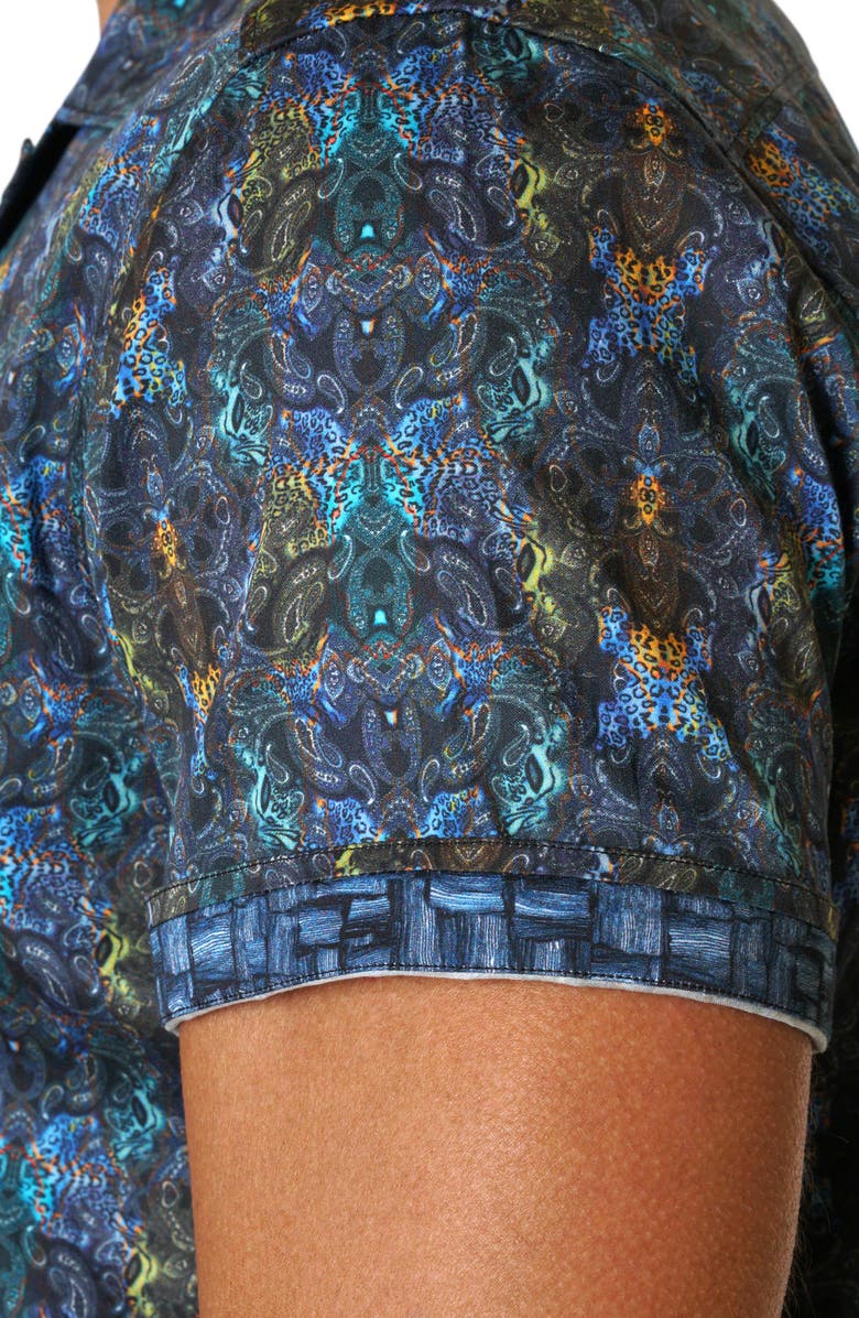 Robert Graham Massey Abstract Print Cotton Short Sleeve Shirt, Alternate, color,