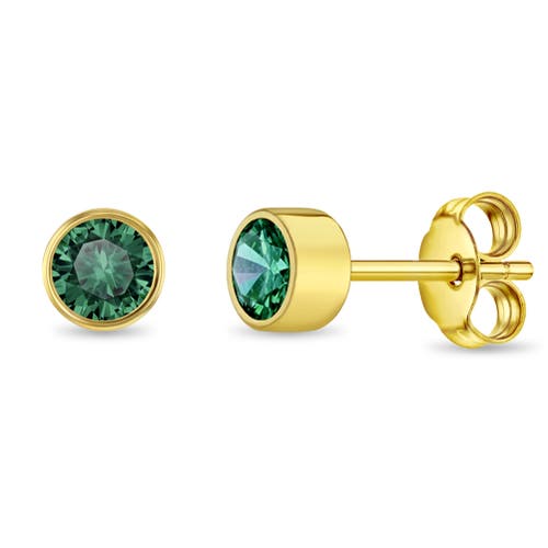 IN SEASON JEWELRY IN SEASON JEWELRY 14K EMERALD HALO GIRL EARRINGS