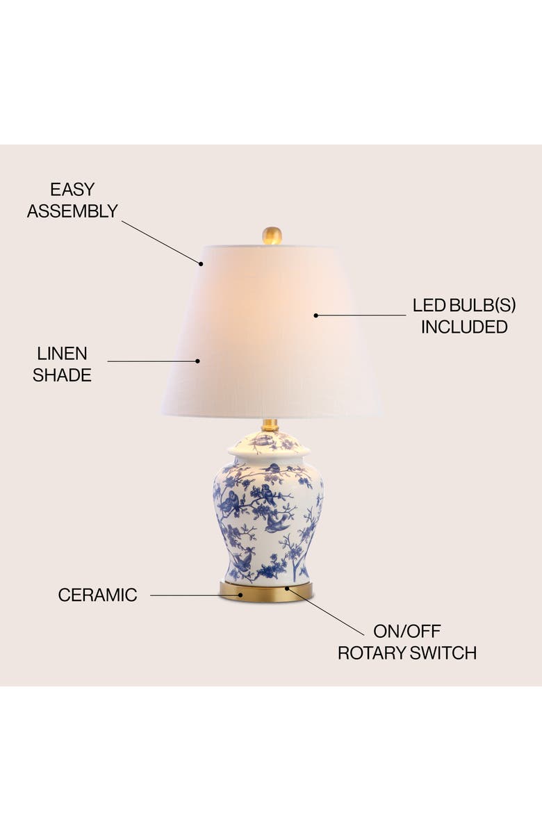 JONATHAN Y Penelope Chinoiserie Classic LED Table Lamp, Alternate, color, Blue/White
