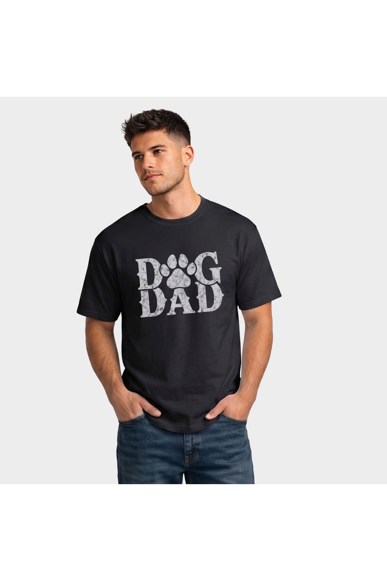Dog Dad Paw Distressed Garment Dyed T-Shirt, Alternate, color, Black
