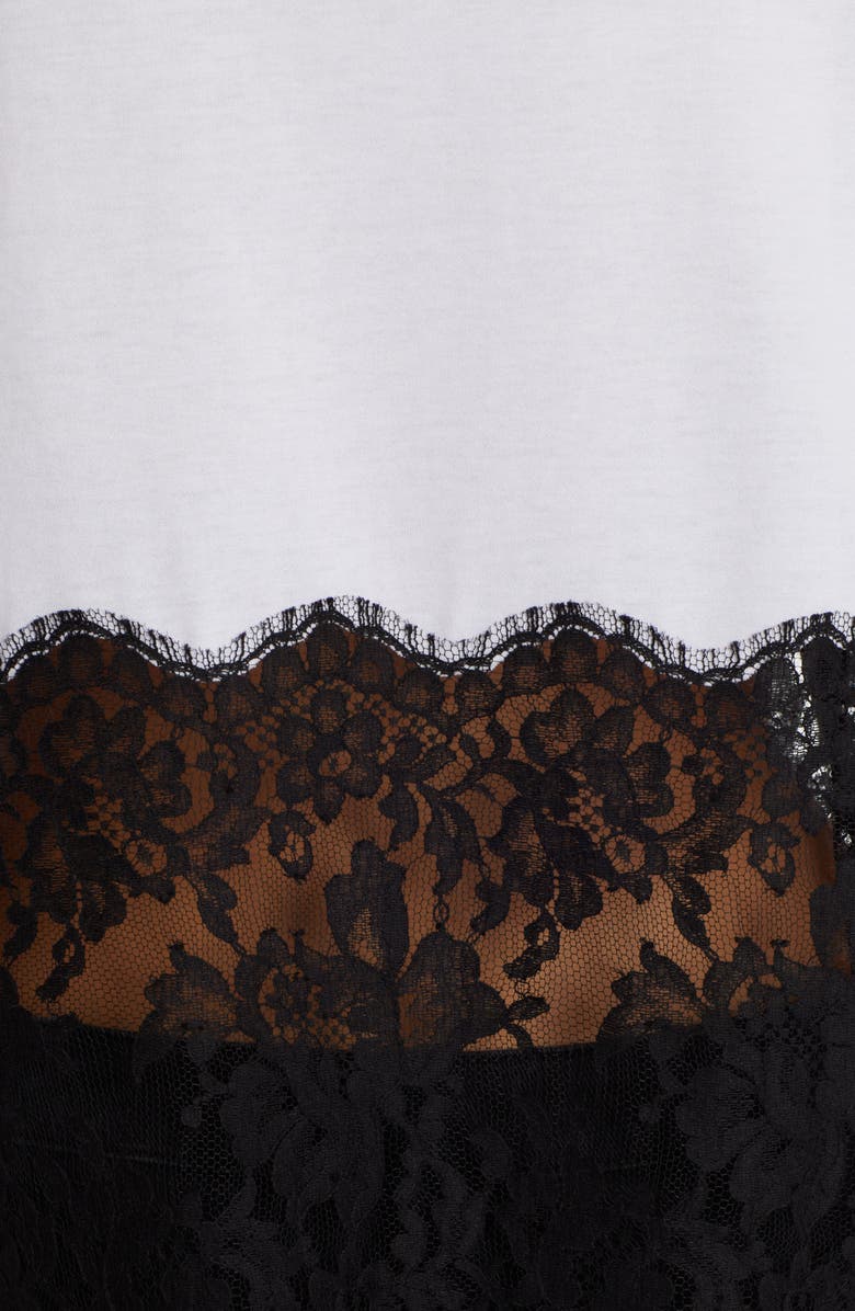 Dolce&Gabbana Lace Panel Short Sleeve T-Shirt, Alternate, color, 