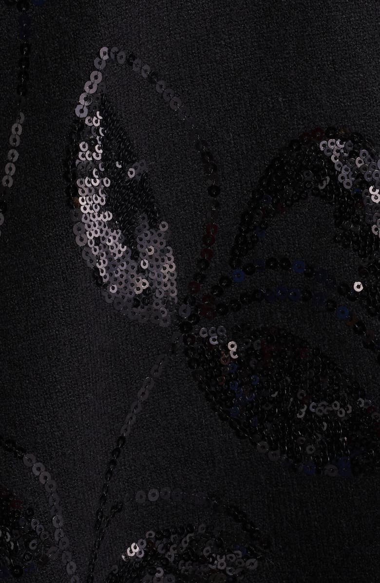 KASPER Sequin Poncho, Alternate, color, Black