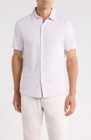 Robert Barakett Sterling Short Sleeve Knit Button-Up Shirt