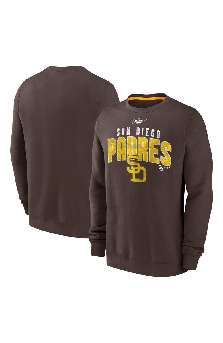 Nike Men's Nike  Brown San Diego Padres Cooperstown Collection Team Shout Out Pullover Sweatshirt, Main, color, Brown