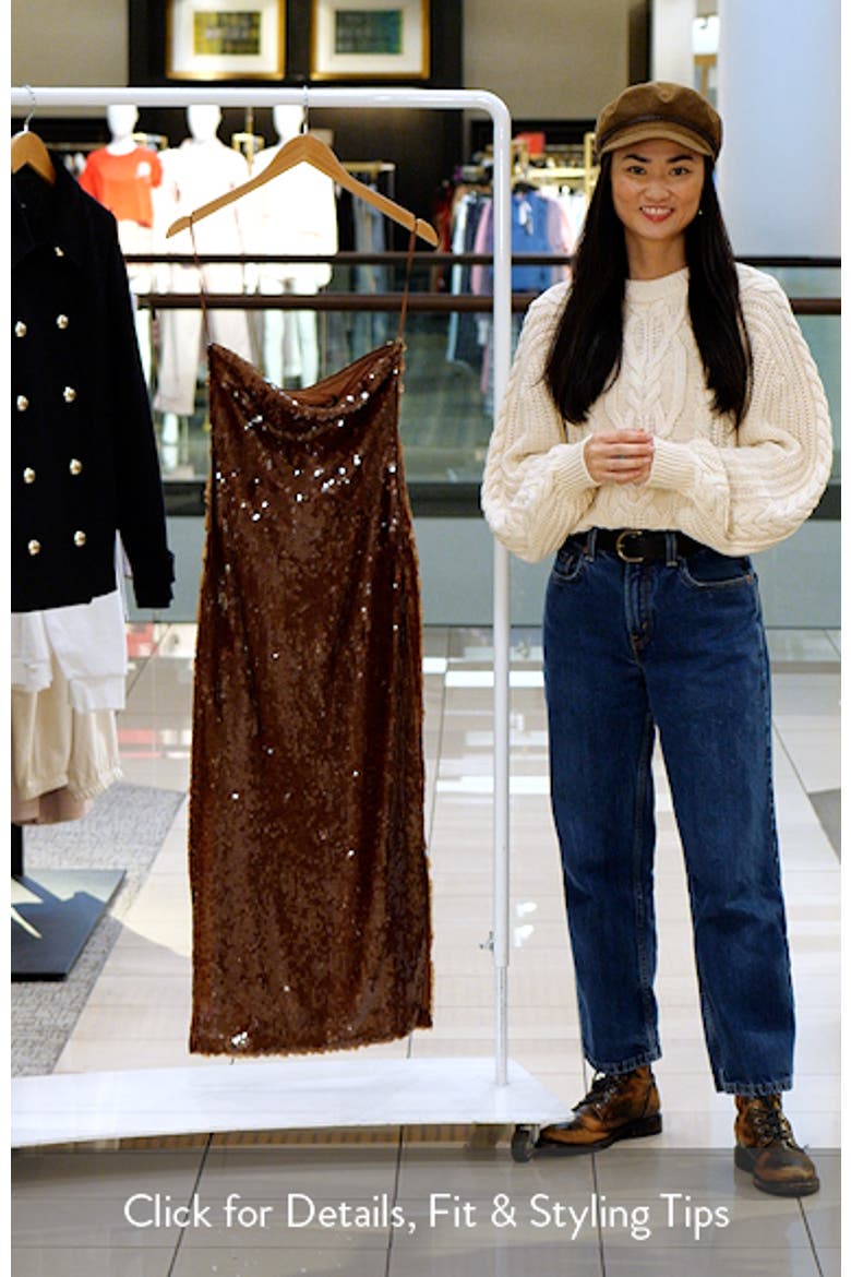Sequin Strapless Midi Dress video