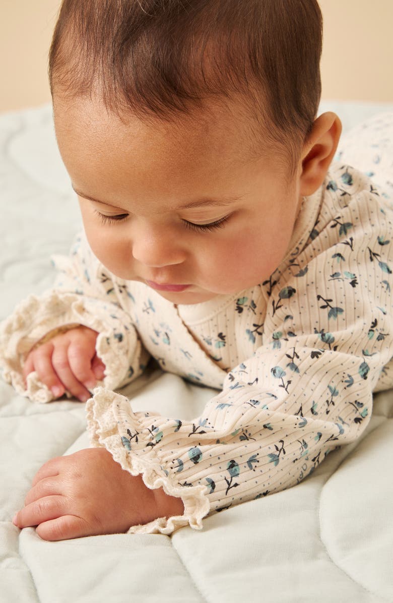 MORI Floral Snap Cardigan & Footed Leggings Set, Alternate, color, 