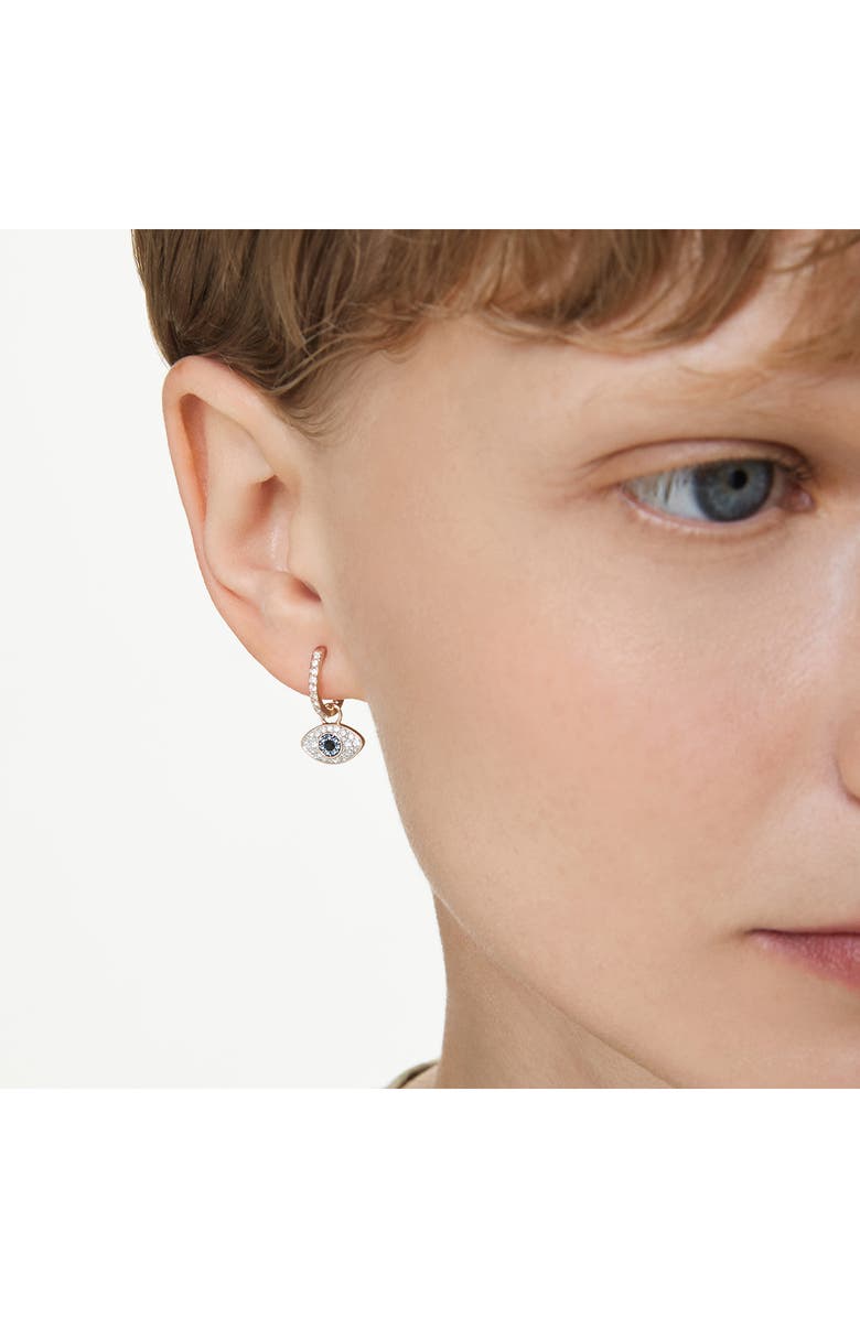 Swarovski Symbolica Drop Hoop Earrings, Alternate, color, Rose Gold/ Multi