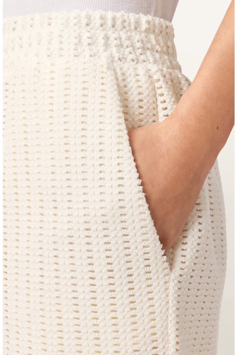 Elma Open Stitch Lace Trim Shorts, Alternate, color, MALLOW WHITE