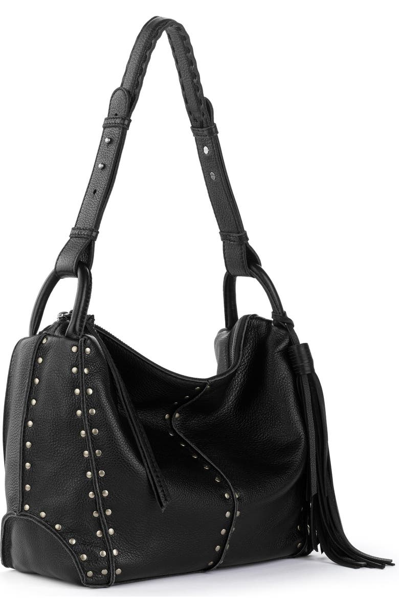 The Sak Los Feliz Hobo Leather Bag, Alternate, color, Black Silver Stud