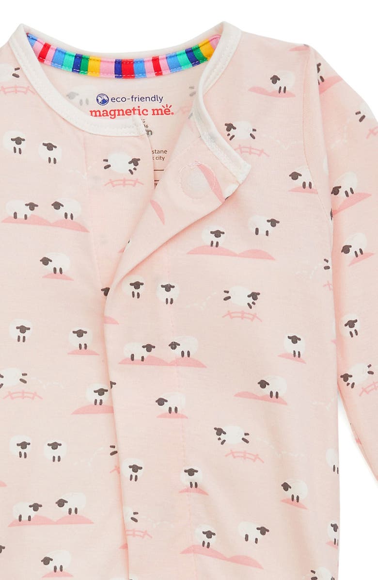 Magnetic Me Baa Baa Fitted One-Piece Pajamas, Alternate, color, Pink