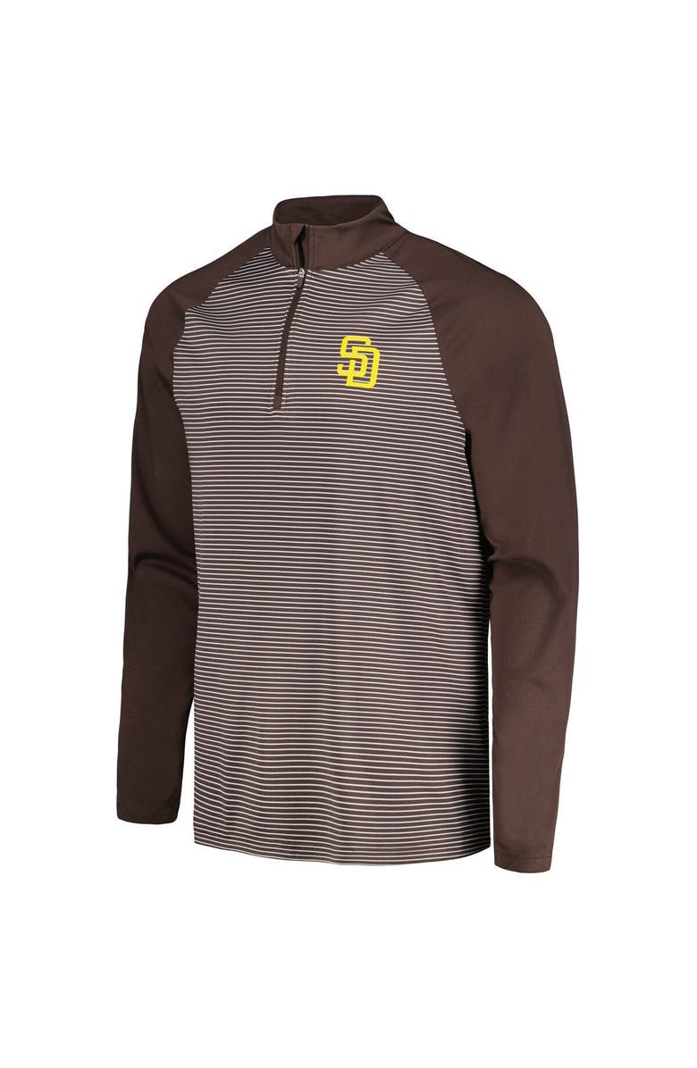 LEVELWEAR Men's Levelwear Brown San Diego Padres Charter Striped Raglan Quarter-Zip Top, Alternate, color, Brown