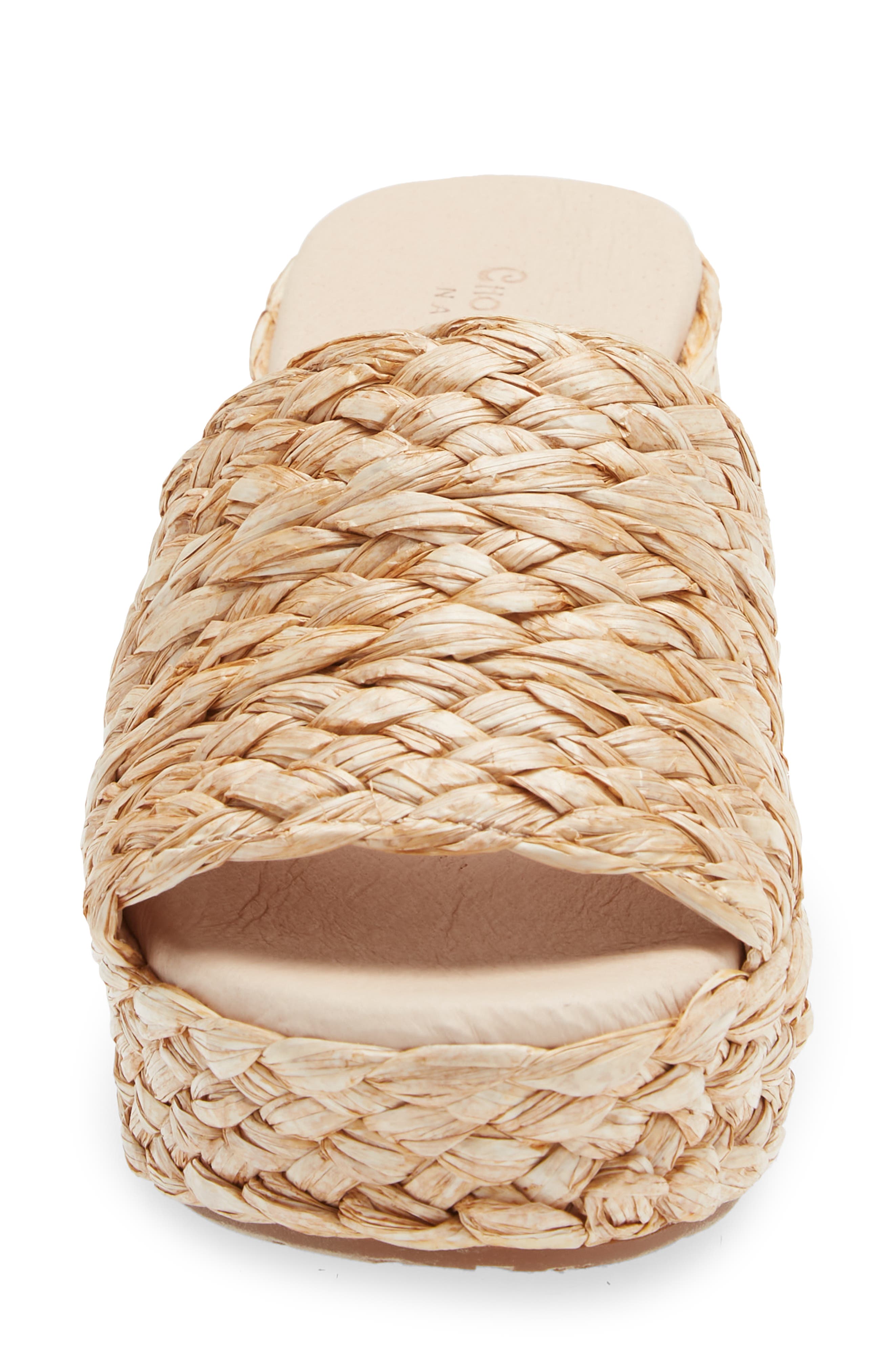 Chocolat Blu Raffia Platform Slide Sandal, Alternate, color, Natural Raffia
