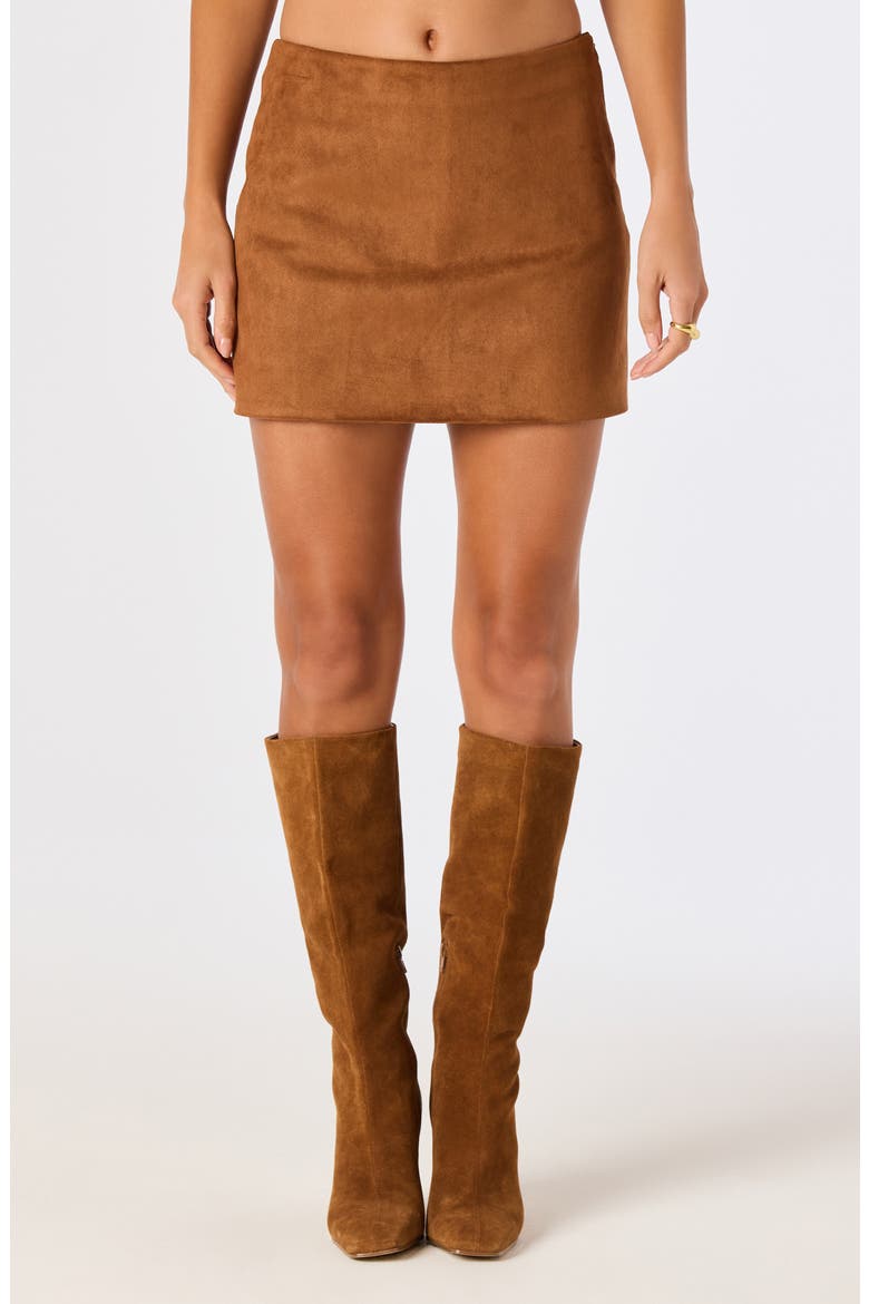 Faux Suede Miniskort, Alternate, color, CAMEL