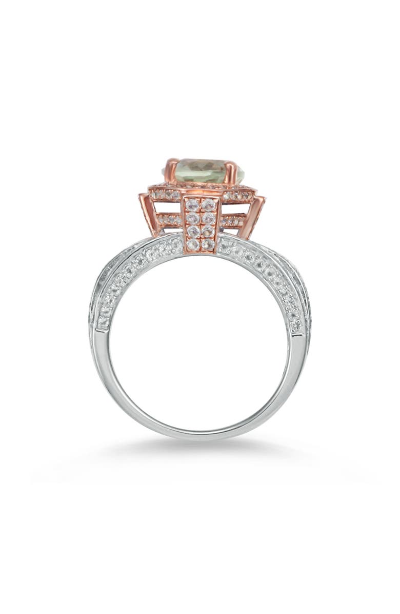 SUZY LEVIAN Two-Tone Semiprecious Stone & White Topaz Halo Ring, Alternate, color, Green