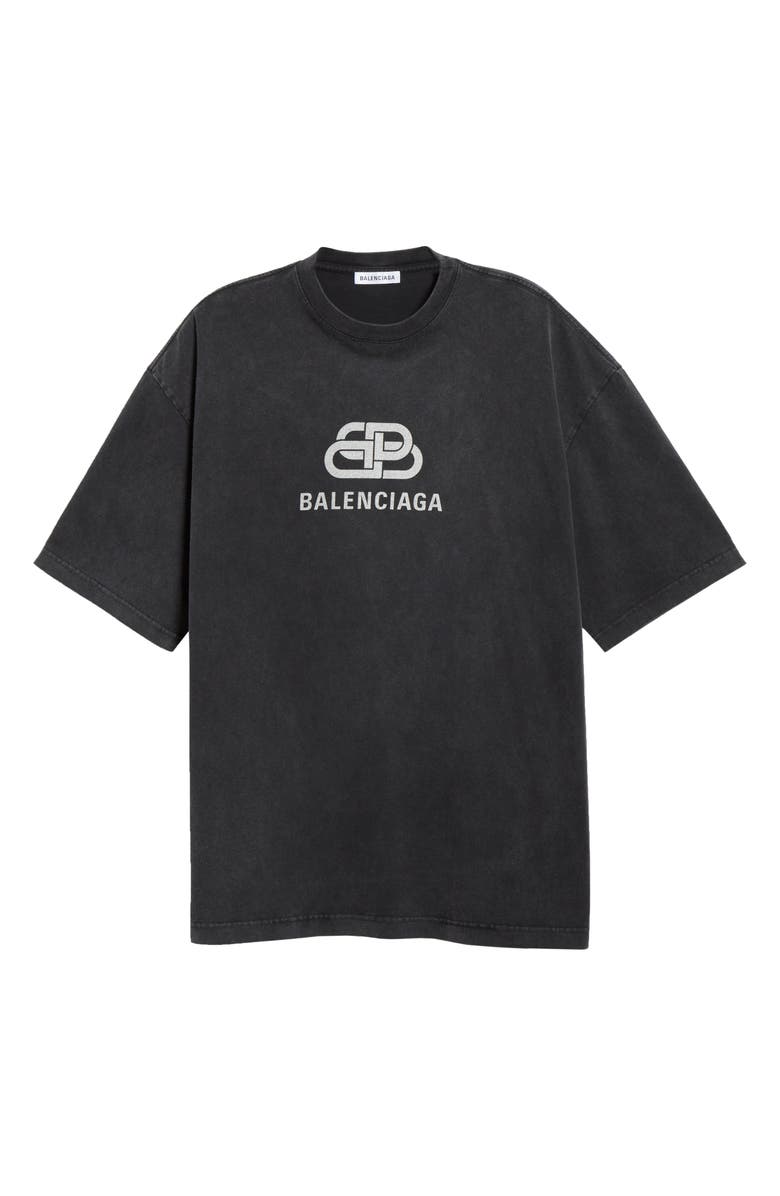 Balenciaga BB Logo Oversize Graphic Tee, Alternate, color,
