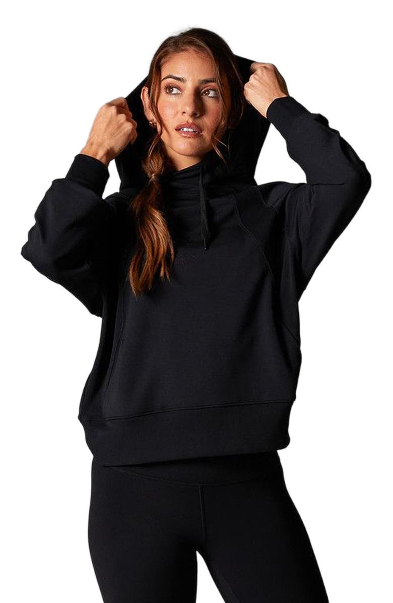 Tavi Cozy Paneled Hoodie, Alternate, color, Ebony