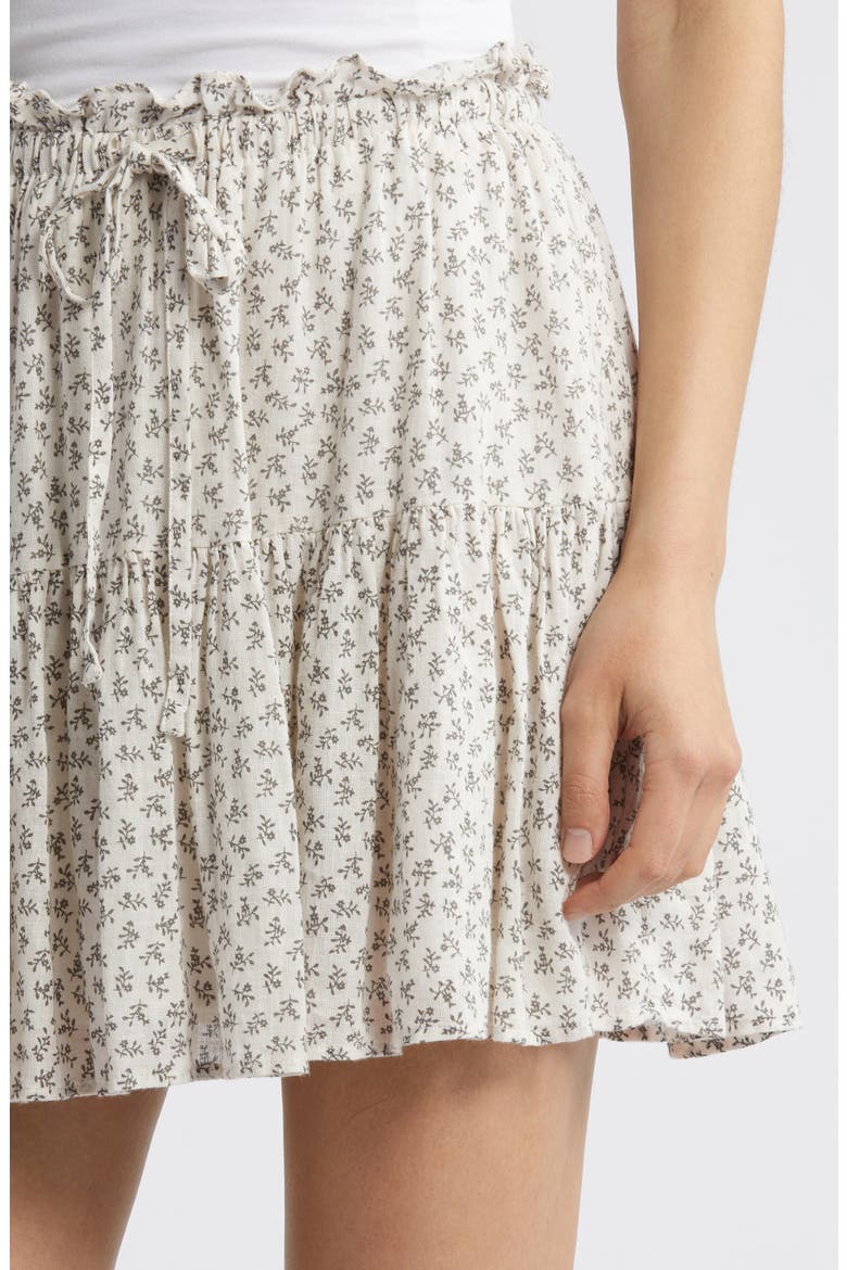 Halsey Floral Tiered Linen Blend Miniskirt, Alternate, color, BELLA FLORAL
