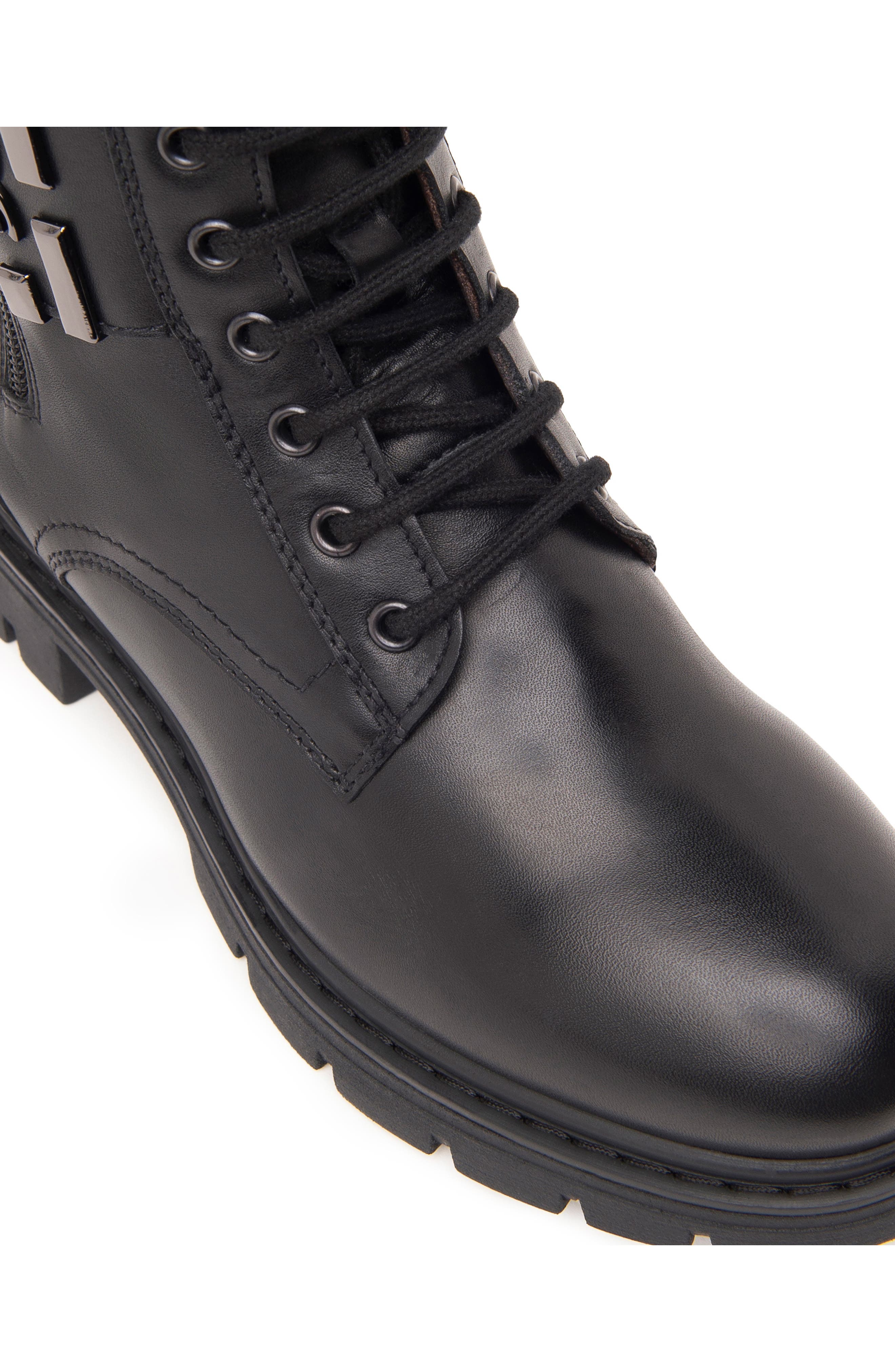 NeroGiardini Logo Strap Bootie, Alternate, color, Black