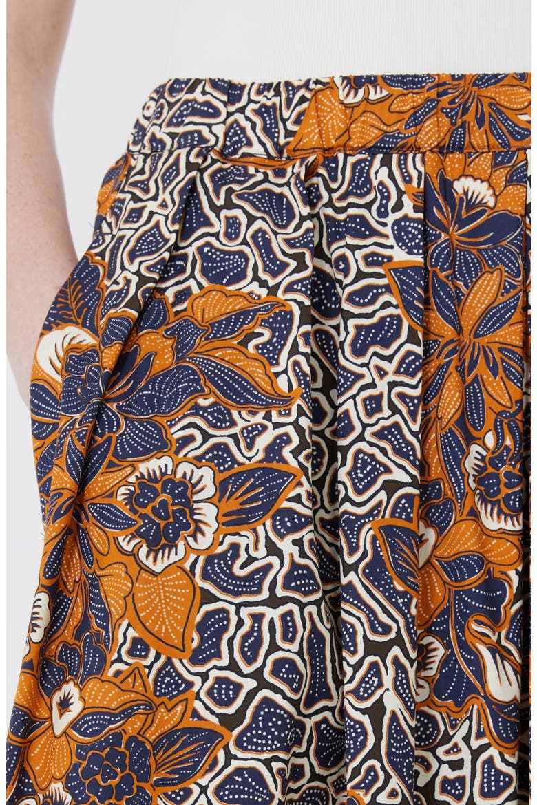 Uomo Paisley Floral Cotton Skirt, Alternate, color, NAVY