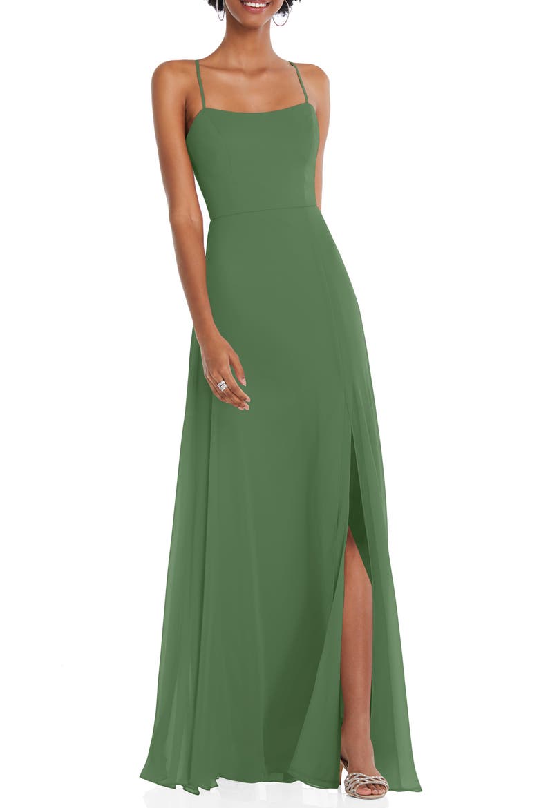 Convertible Tie Evening Gown, Main, color, VINEYARD GREEN