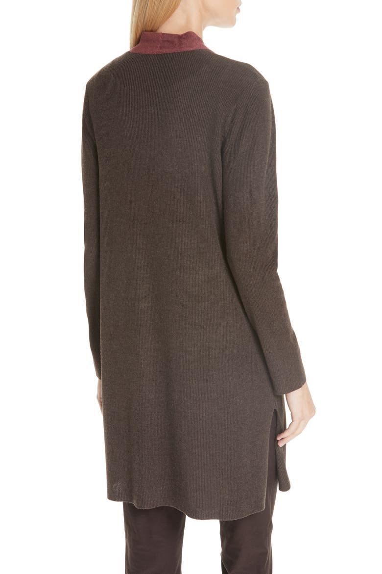 Long Colorblock Cardigan, Alternate, color, CLOVE