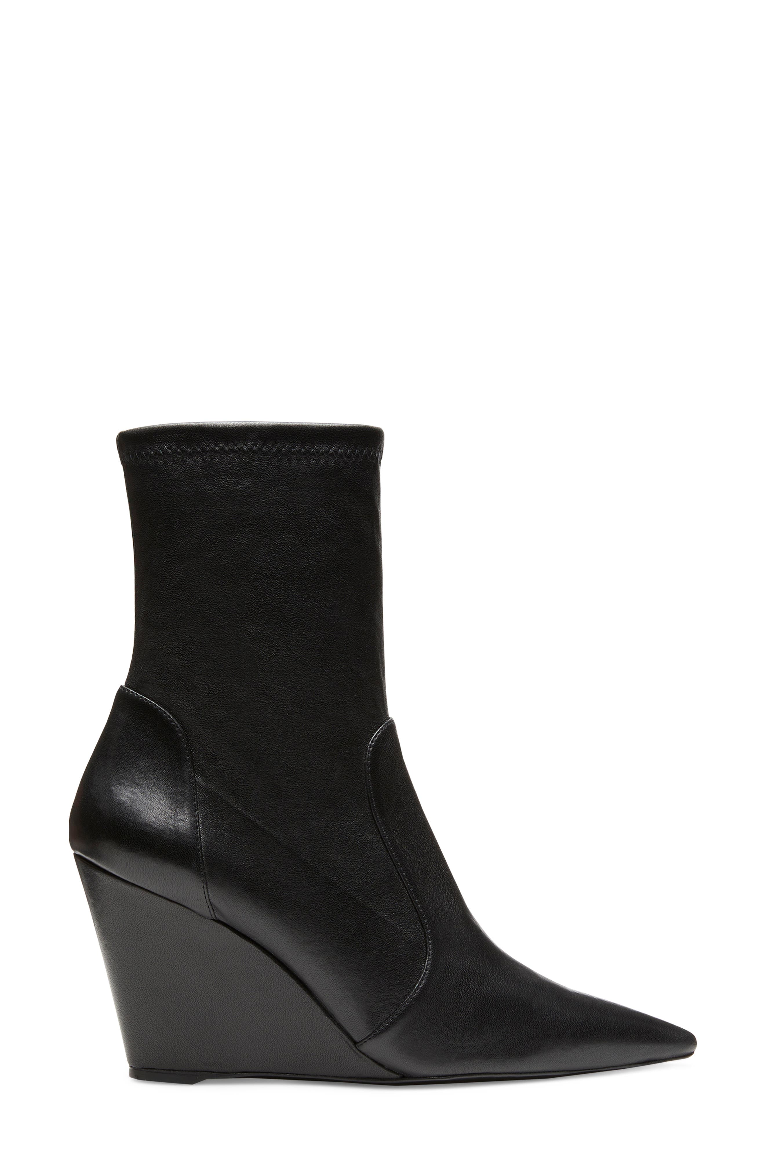 Stuart Wedge 85 Sock Bootie, Alternate, color, BLACK