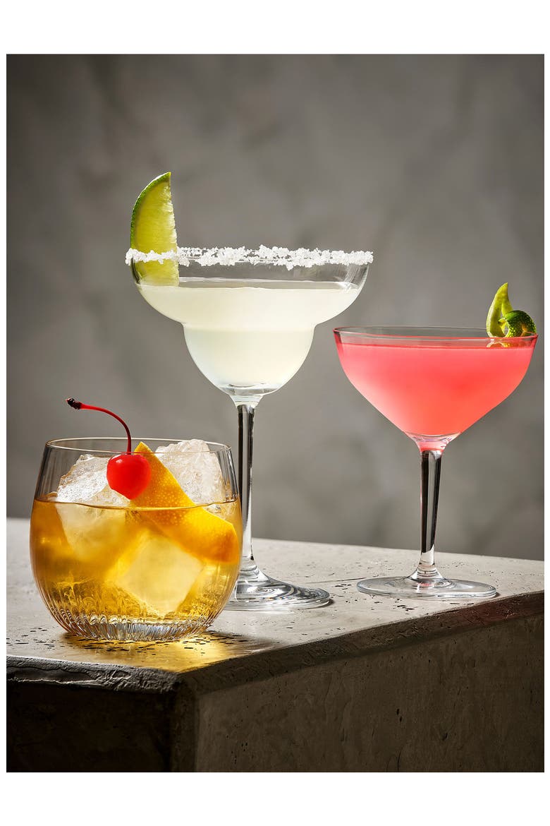 Basic Bar Set of 6 Martini Glasses, Alternate, color, CLEAR