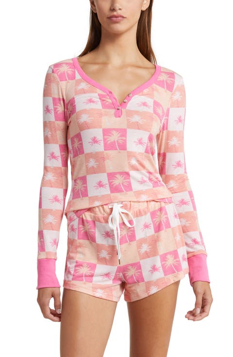 Knit Long Sleeve Short Pajamas