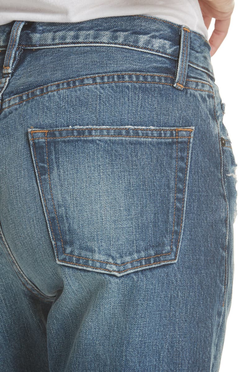 FRAME Le Original Ripped High Waist Crop Jeans, Alternate, color, 