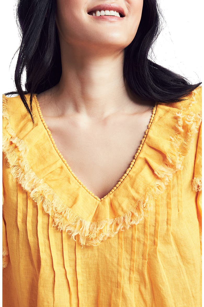 Brand Yosepha Ruffle Top, Alternate, color, MARIGOLD