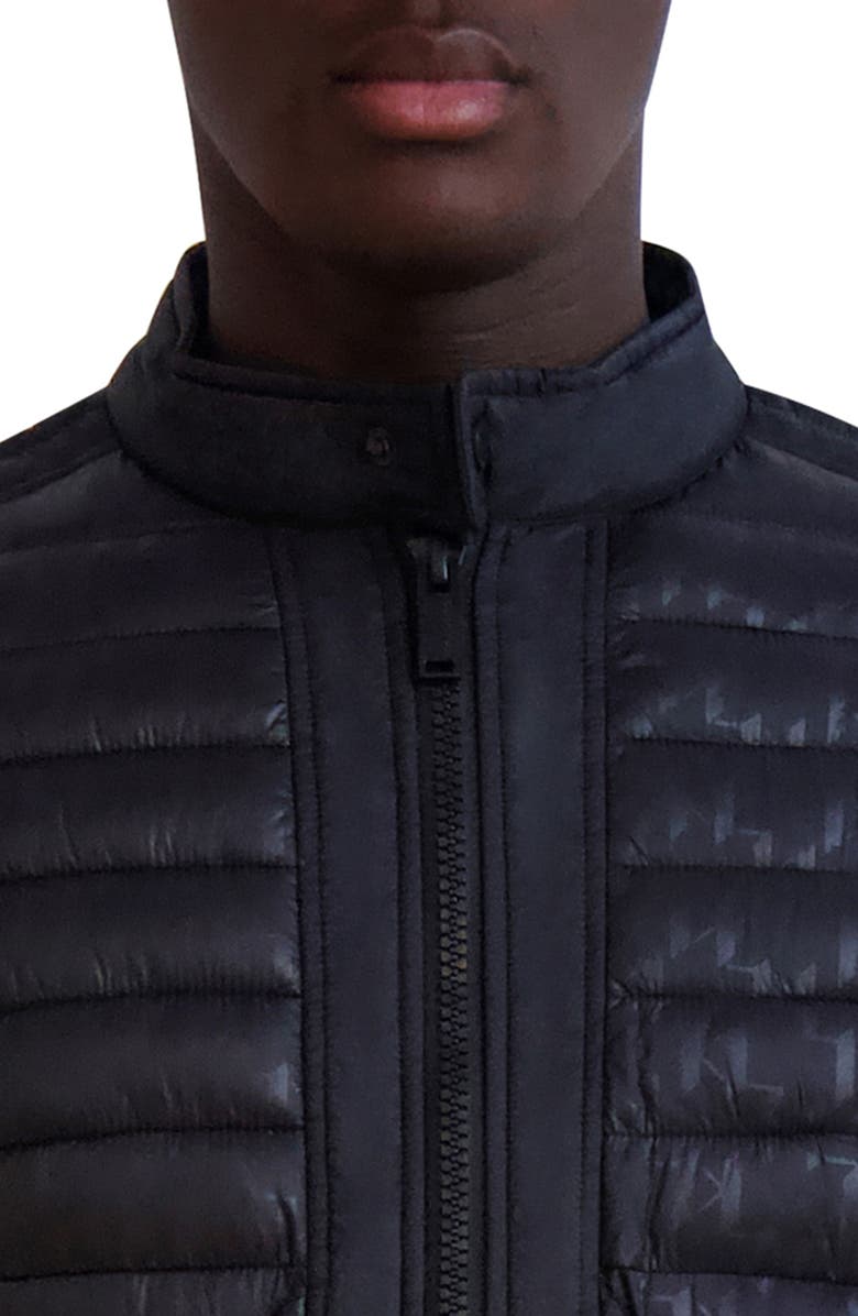 KARL LAGERFELD PARIS Logo Print Quilted Jacket, Alternate, color, 