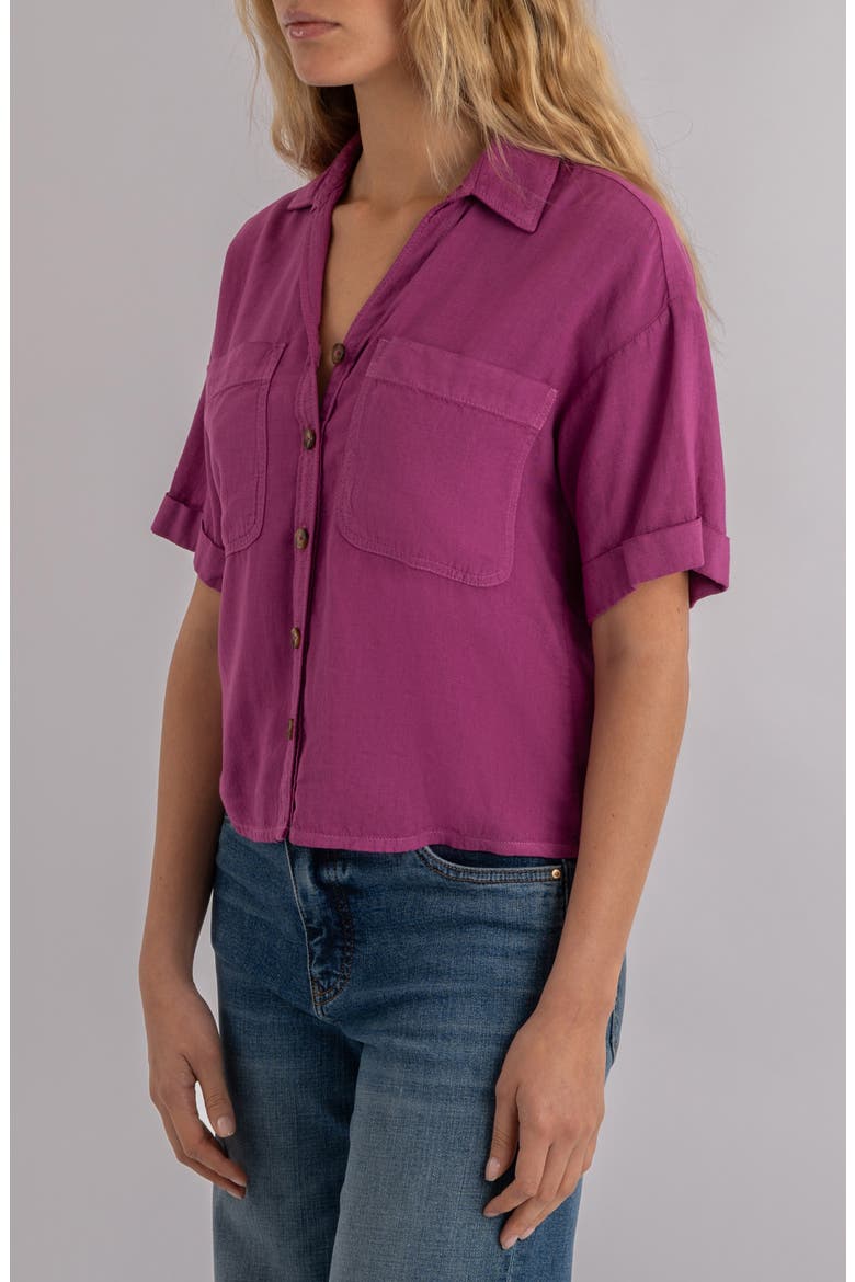 Brianna Boxy Shirt, Alternate, color, MAGENTA