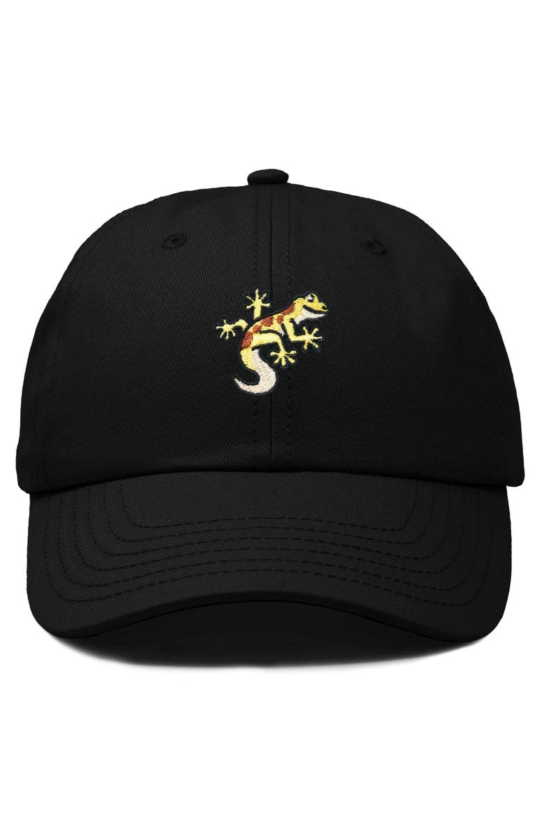 Dalix Gecko Embroidered Casual Cap, Main, color, Black