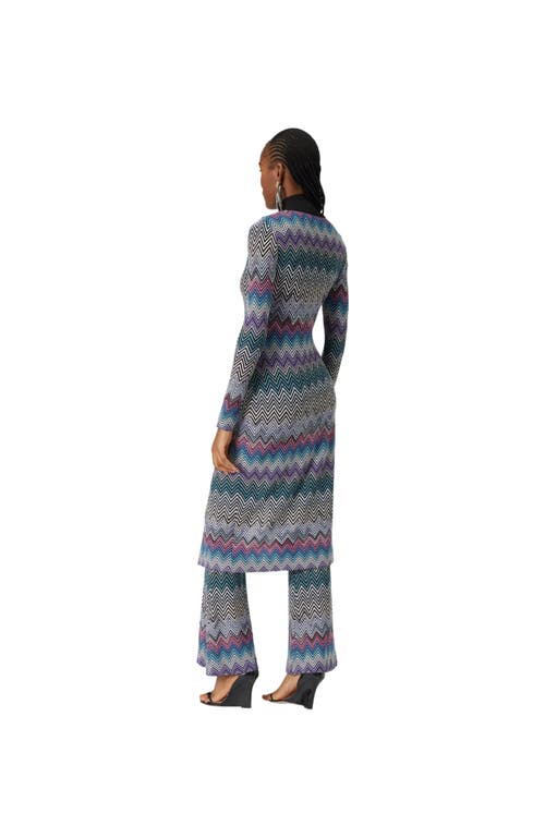 Missoni Long Zigzag Wool Cardigan In Multicoloured