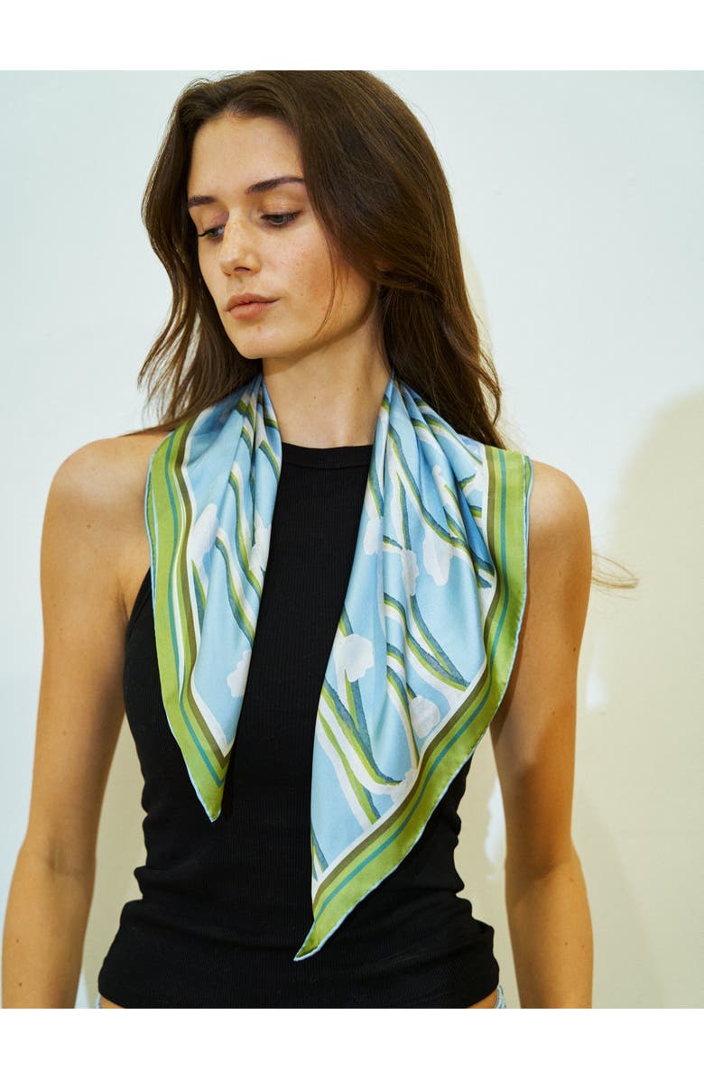 Lost Pattern x NYBG "Desert Lily" Silk Square Scarf, Alternate, color,