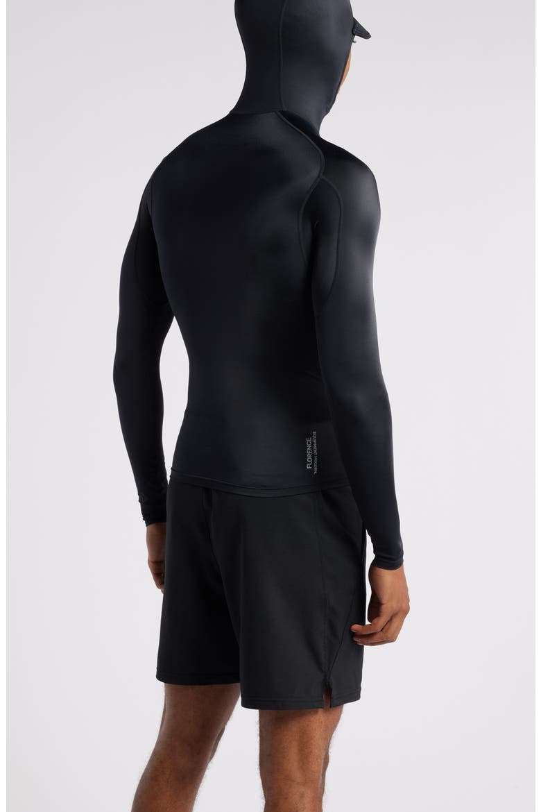 Long Sleeve Hooded Rashguard, Alternate, color, BLACK