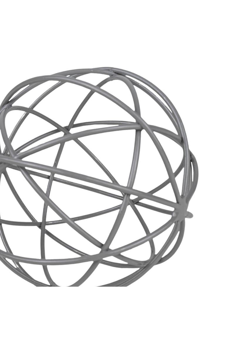 Gray Metal Orb Decorative Ball, Alternate, color, Gray