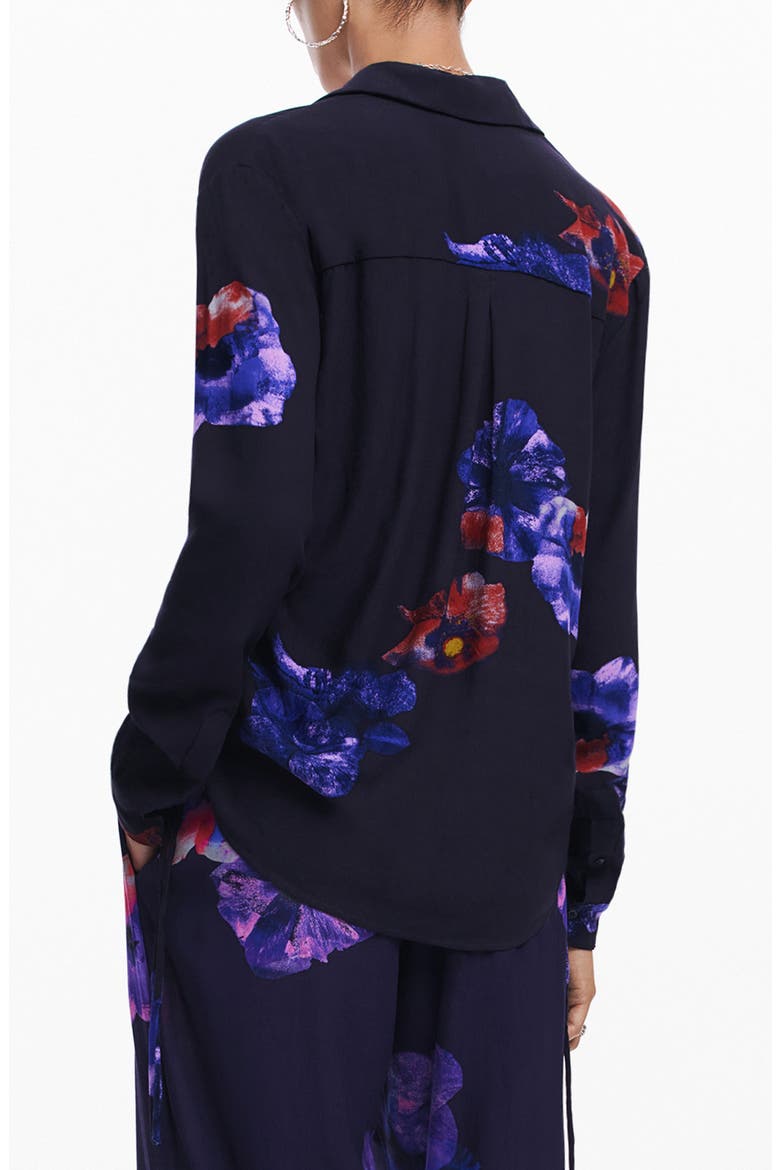 Ocasa Floral Button-Up Shirt, Alternate, color, BLACK