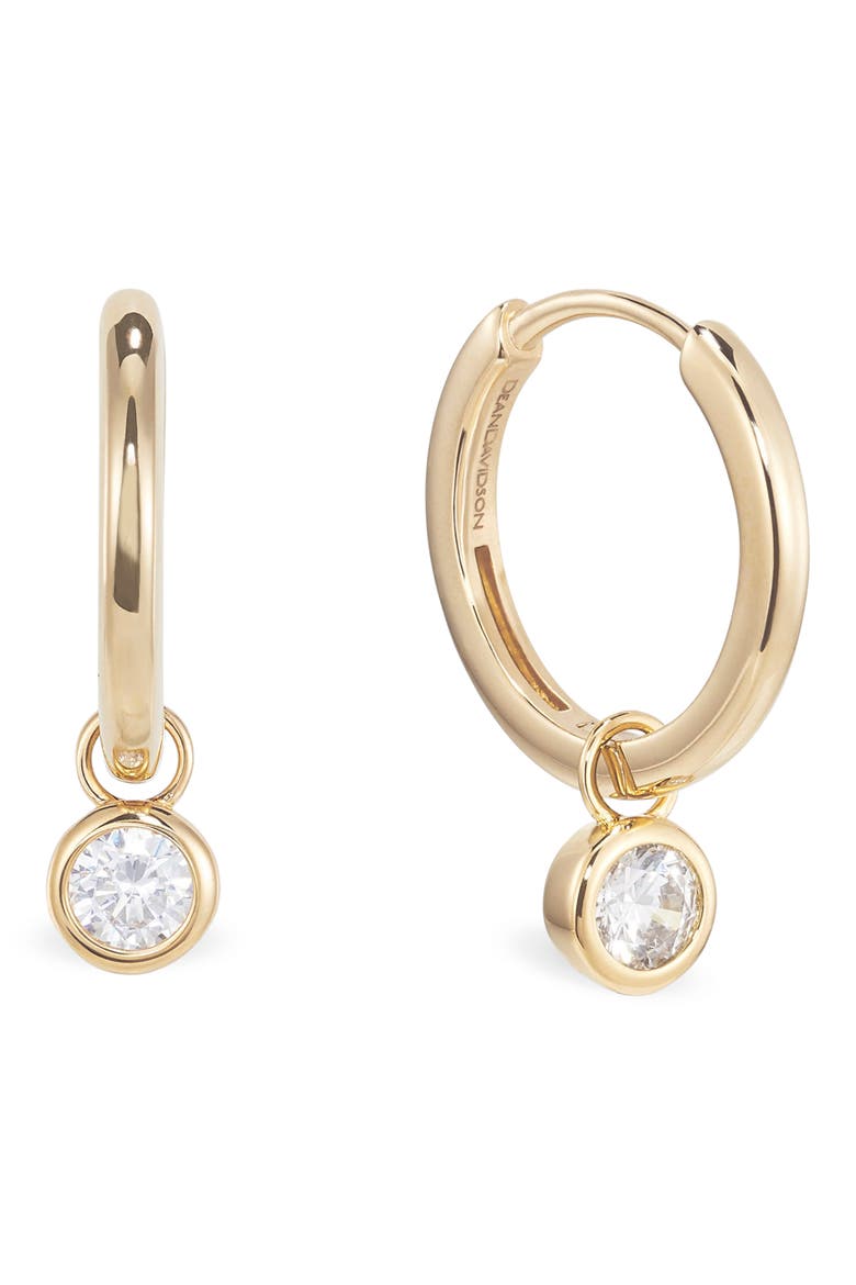 Orsay Huggie Hoop Earrings, Main, color, CLEAR CZ