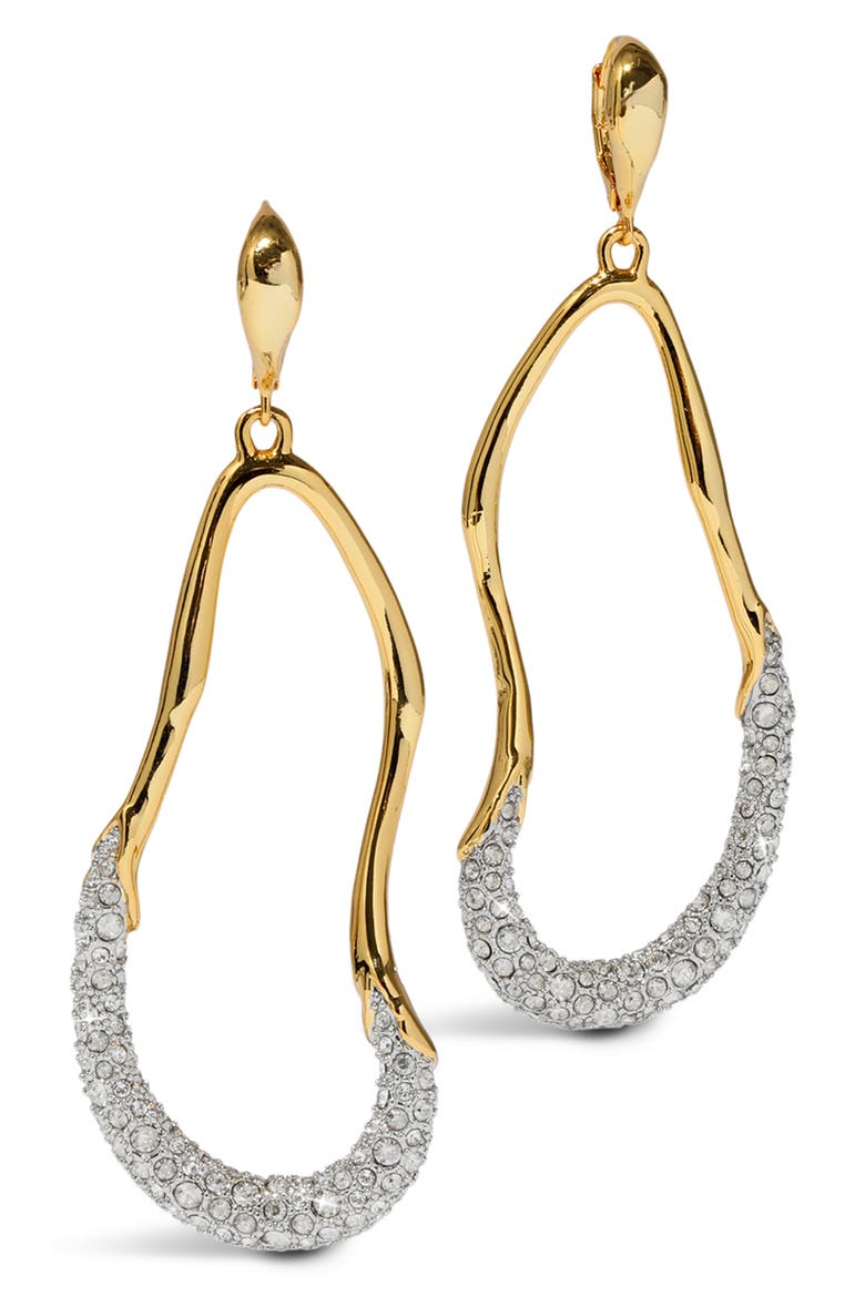 Solanales Crystal Pavé Hoop Drop Earrings, Main, color, CRYSTALS