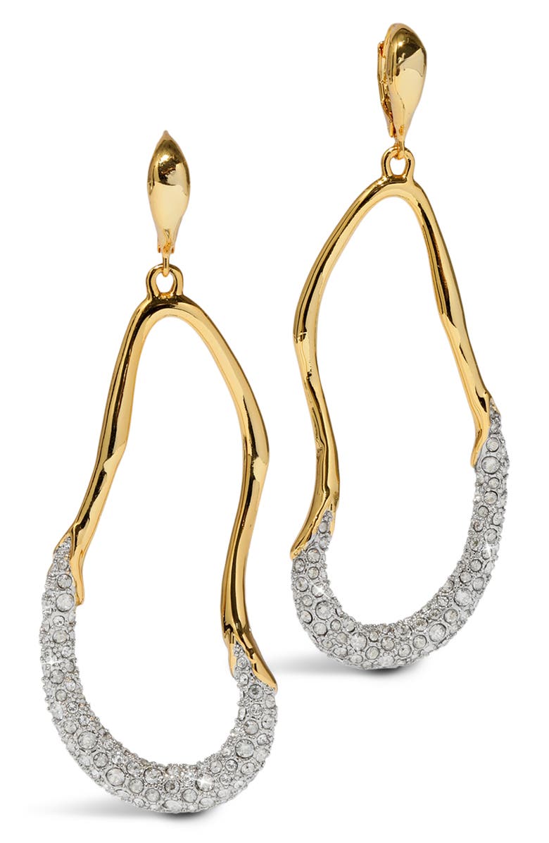 Alexis Bittar Solanales Crystal Pavé Hoop Drop Earrings, Main, color, Crystals