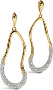 Alexis Bittar Solanales Crystal Pavé Hoop Drop Earrings