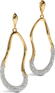 Alexis Bittar Solanales Crystal Pavé Hoop Drop Earrings