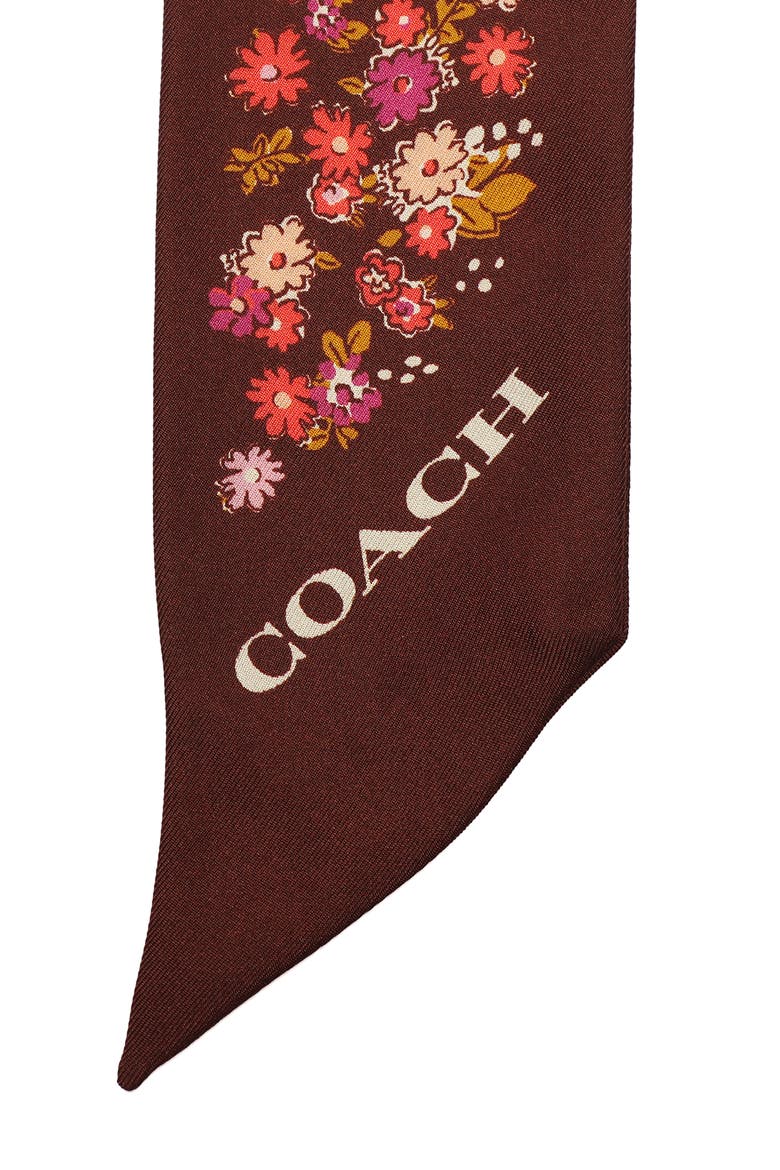 Posey Cluster Silk Scarf, Alternate, color, BROWN MULTI
