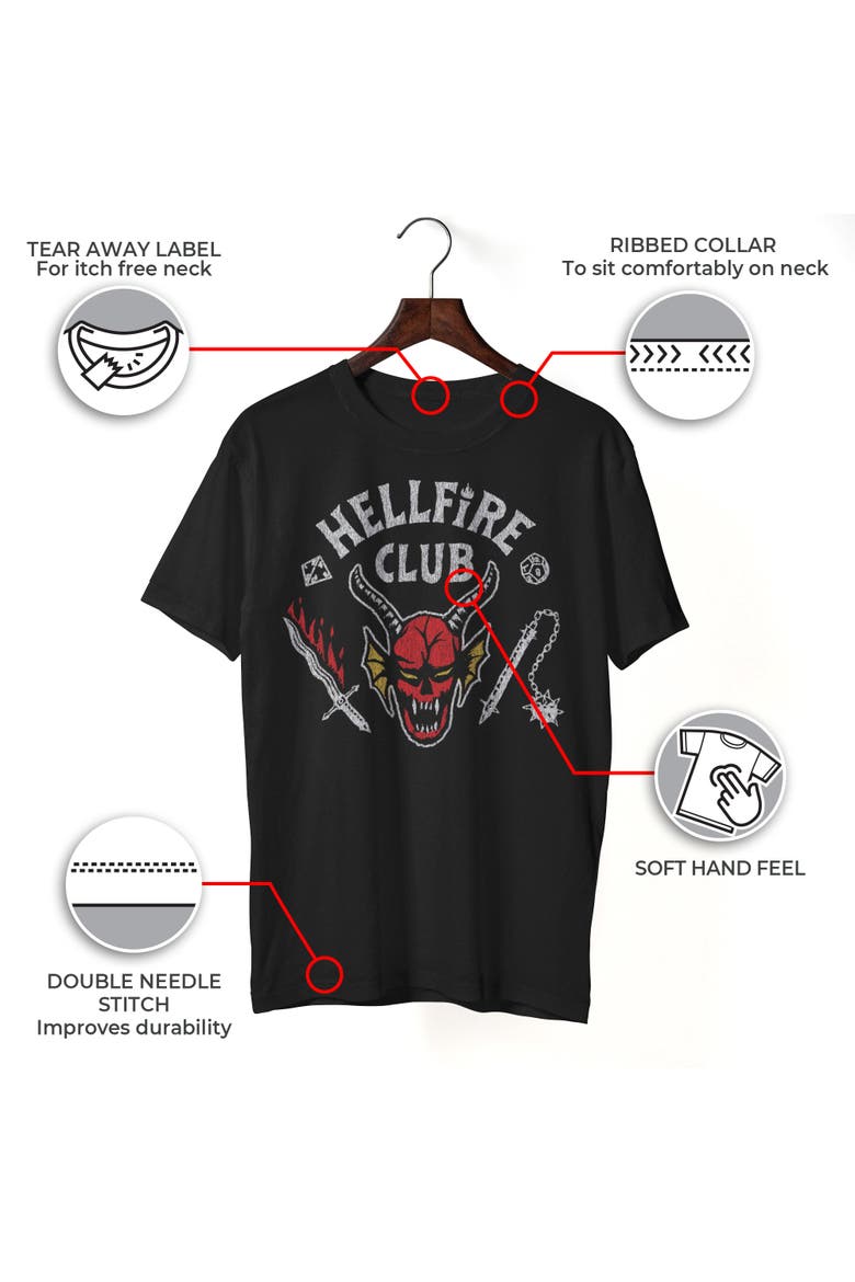 Netflix Men's Stranger Things Hellfire Club Costume Graphic T-Shirt, Alternate, color, Black