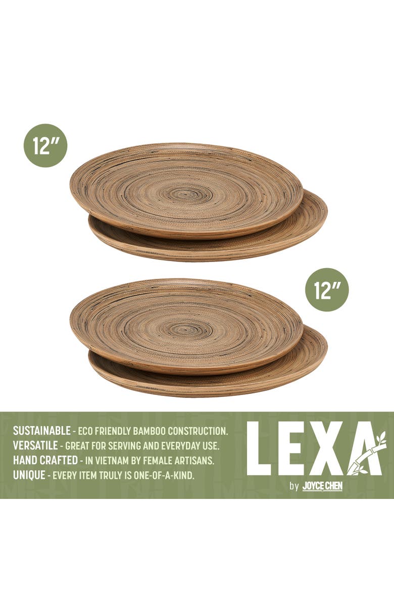 Lexa 4 Piece Serving Plate Set, 12 Inch, Alternate, color, Black