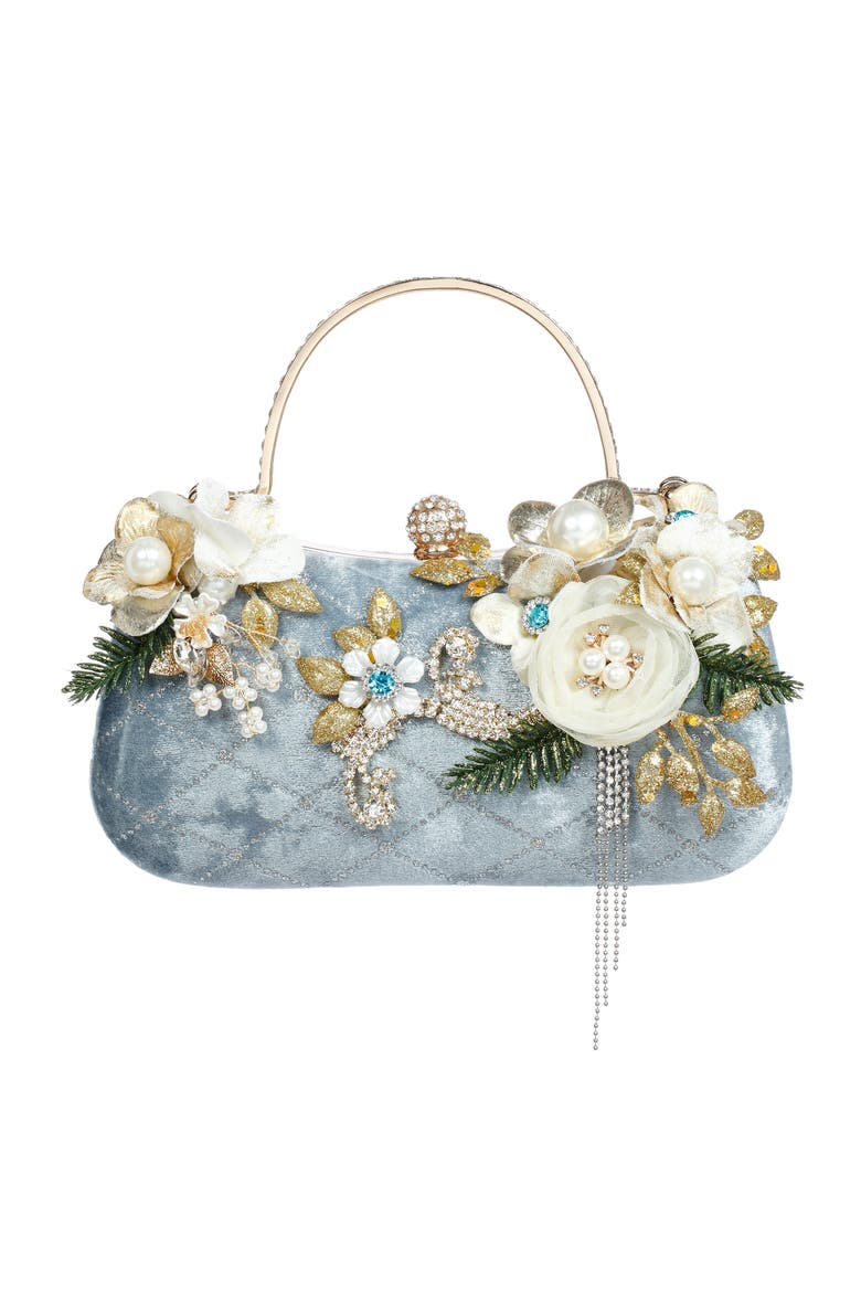 Blue Bag, Diamond and Gold Ornament, Main, color, Light Blue