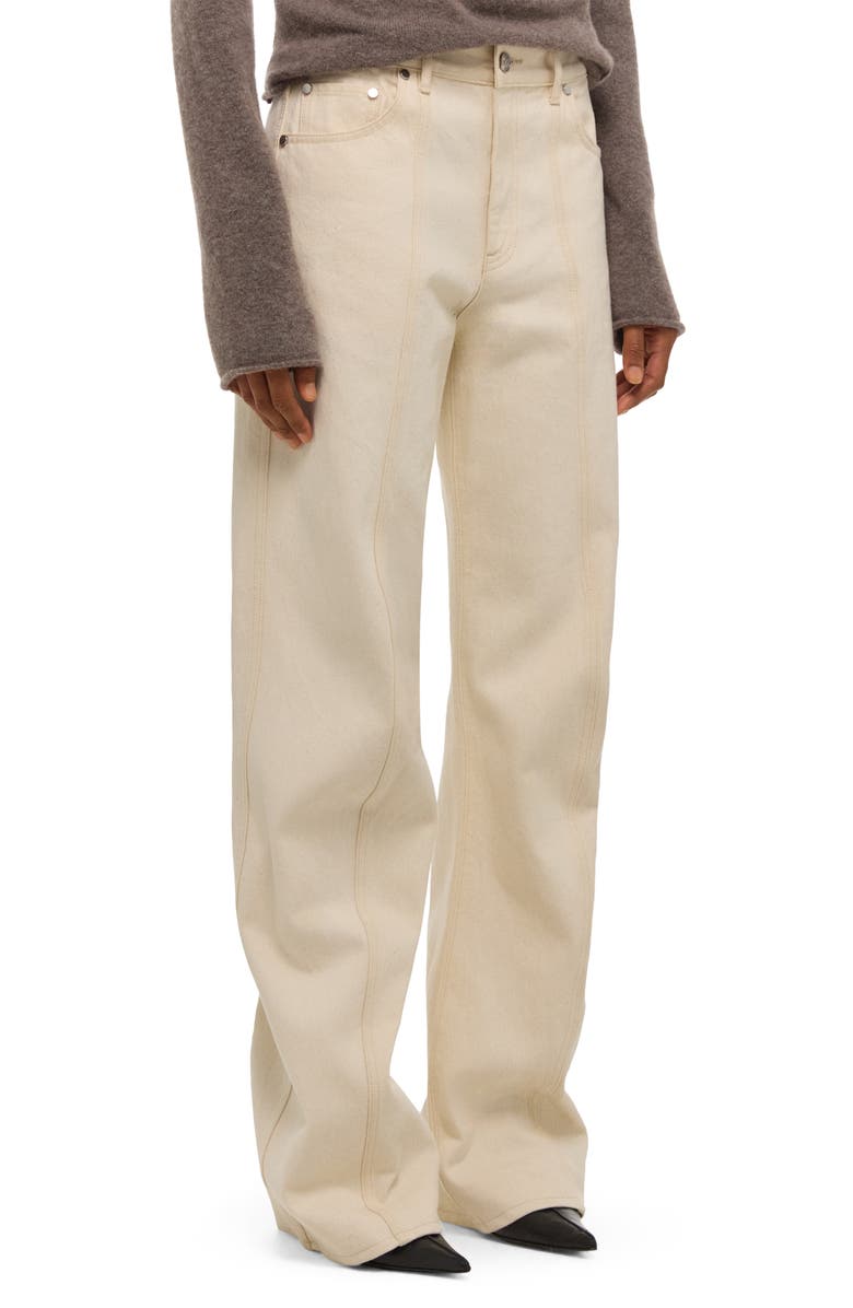 Helmut Lang Wide Leg Jeans, Alternate, color, Ecru