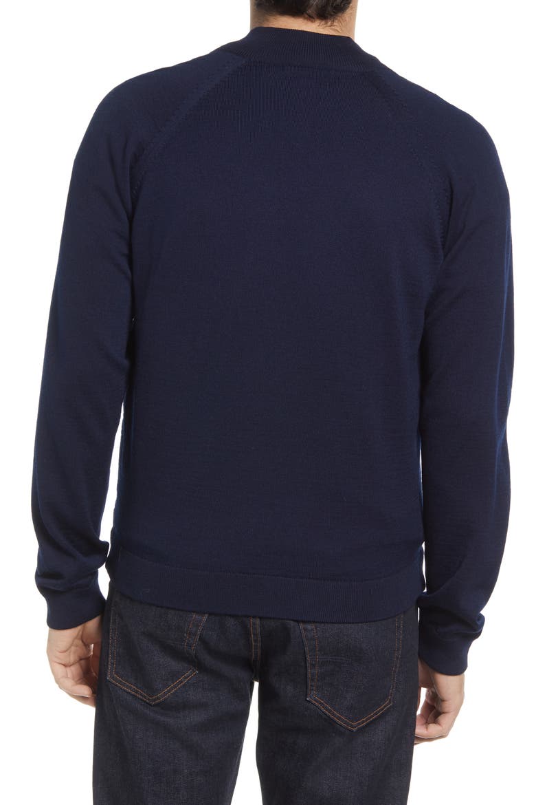 Lantana Mix Media Quilted Wool Blend Jacket, Alternate, color, NAVY