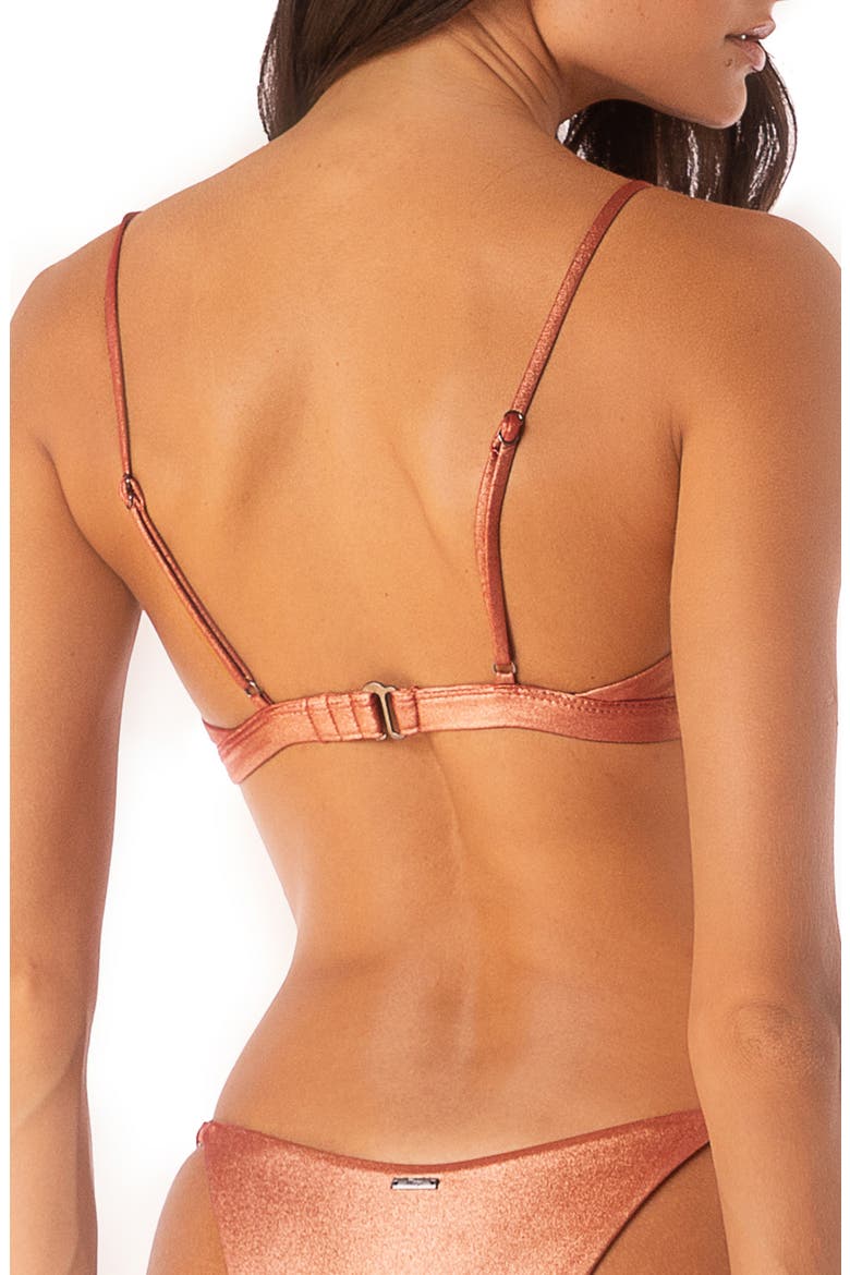 Rust Copper Cintra Reversible Bikini Top, Alternate, color, DARK ORANGE